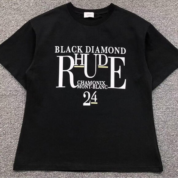 Rhude Black Diamond T Shirt In Vintage Black